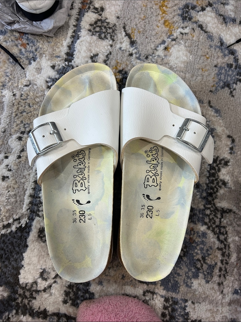 Birks White Single-Buckle Slip-On Sandals